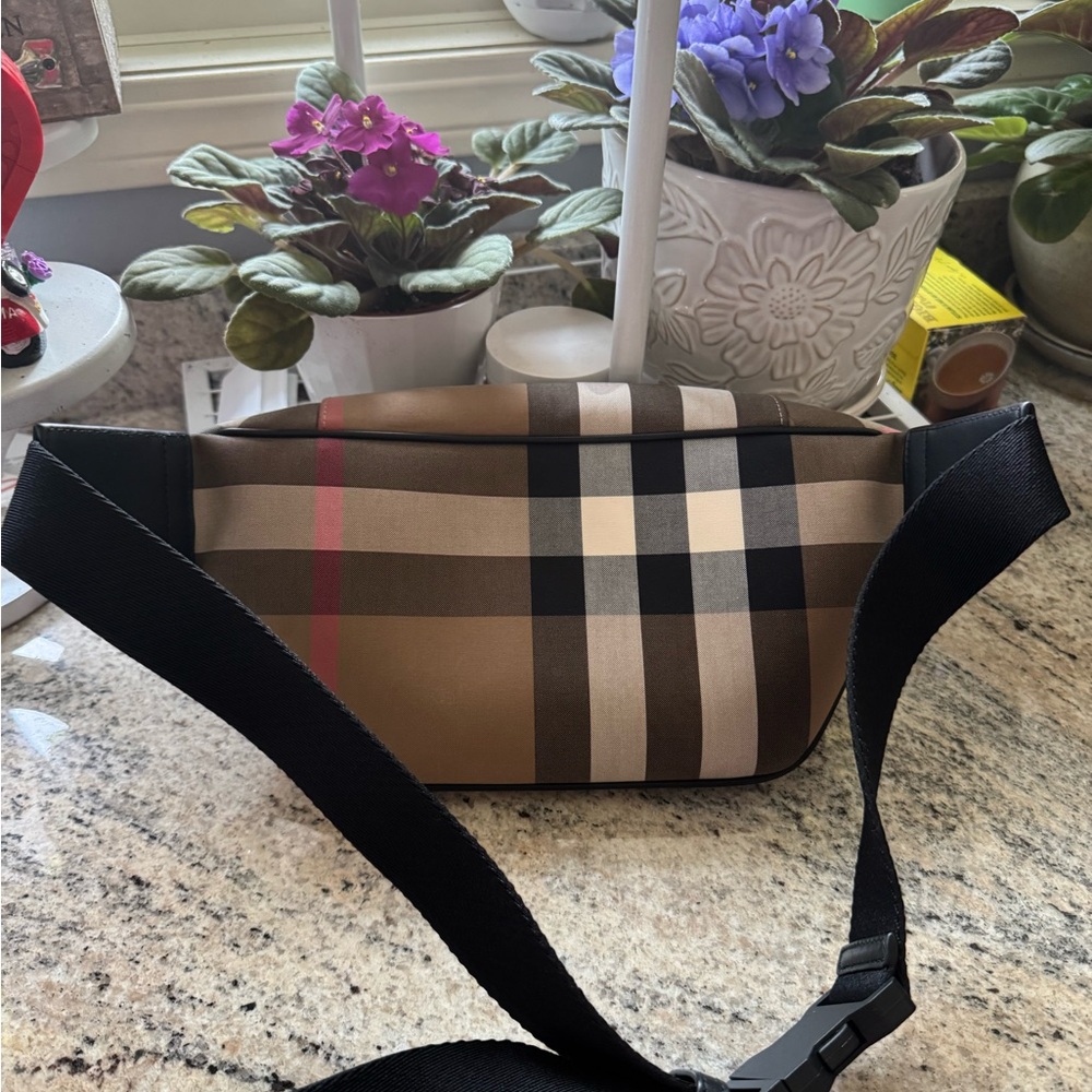 Burberry Brown and Black Check Belt Bag